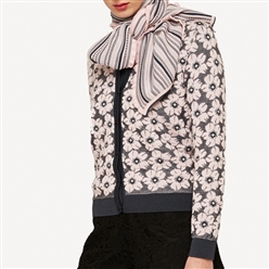 Bilde av Jakke m/vr.border, julerose, ull/silke, gammelrosa/grå