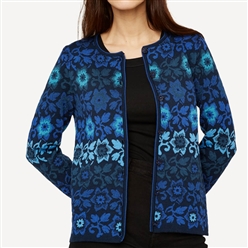 Bilde av Blomstercardigan blå