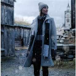 Bilde av Helle tovet ullkåpe lys grå