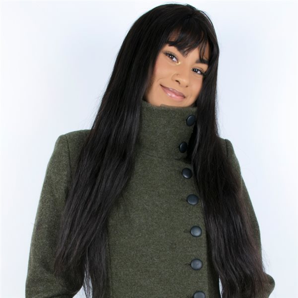 Helle tovet ullkåpe grønn