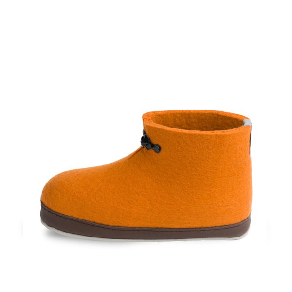 Orange tøfler i filt dame - den originale Haus tøffelen