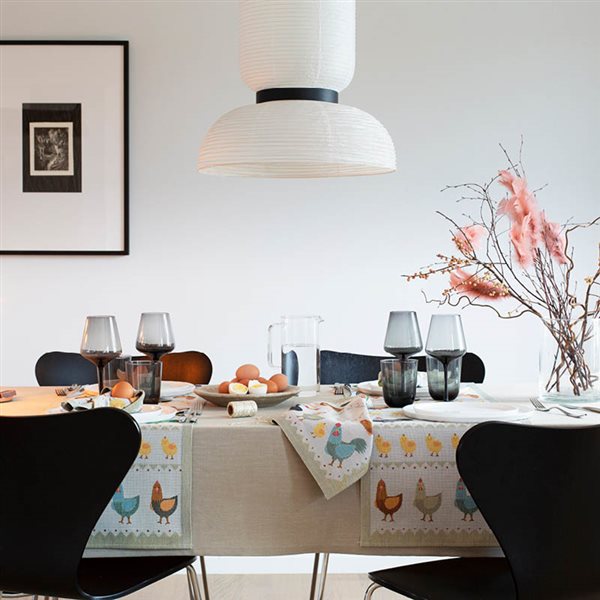 Hønsfamilie 35x120 cm