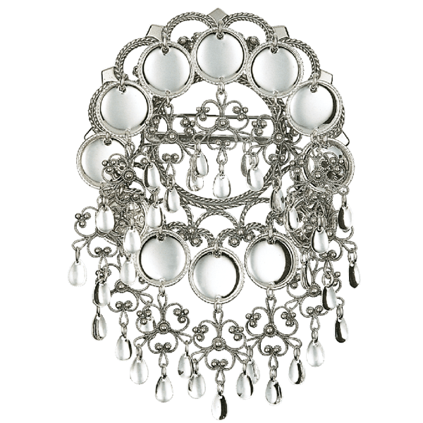 Sølje med 16 mm trådkantlauv, oksidert, 199101