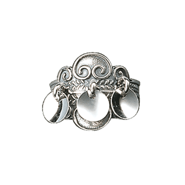 Bunadsring med lauv, oksidert. 317102
