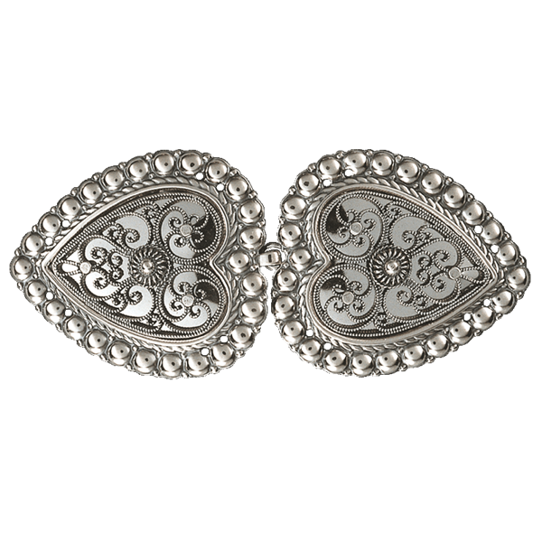 Beltespenne med kruser og syhol, oksidert. 002106