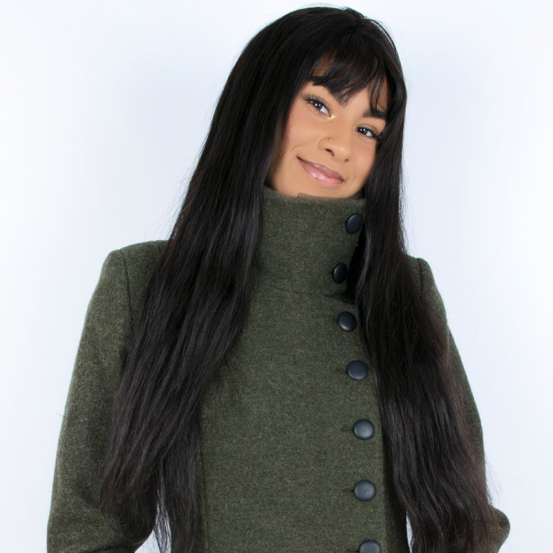 Helle tovet ullkåpe grønn