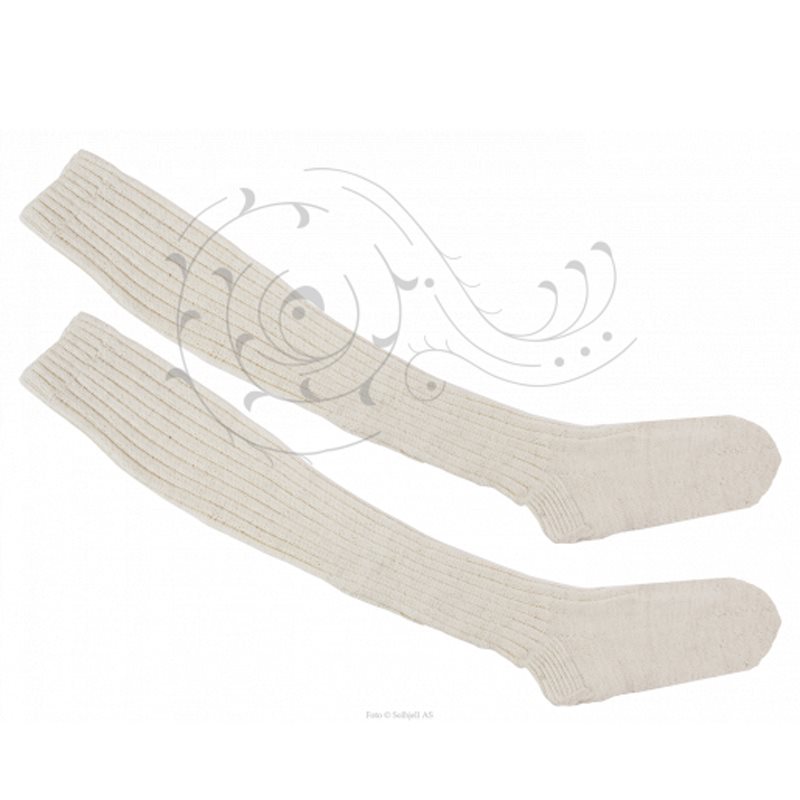 Bunadsstrømper til herre, ribbestrikket