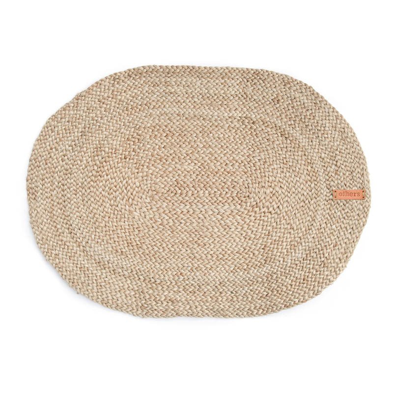 Bordbrikke, jute, oval