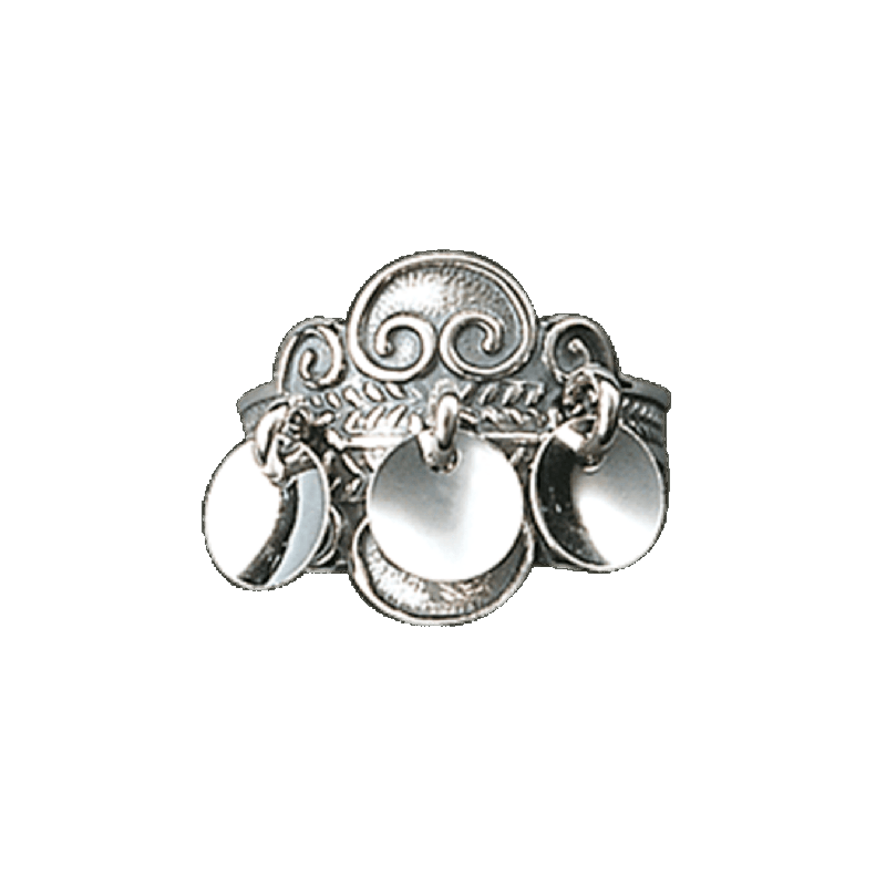 Bunadsring med lauv, oksidert. 317102