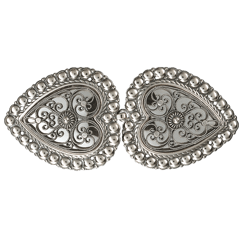 Beltespenne med kruser og syhol, oksidert. 002106