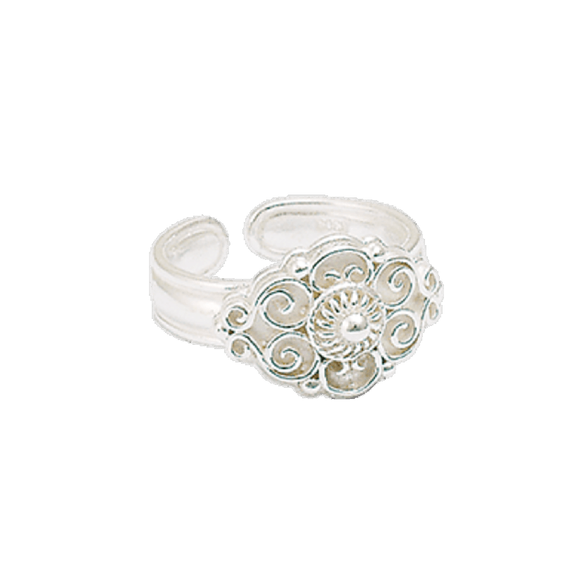 Bunadsring med krus, kvit. 377400 